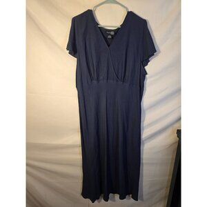 Venezia Navy Aline Dress Navy Flattering Dress Maxi Vneck Womens Size 18/20 2X